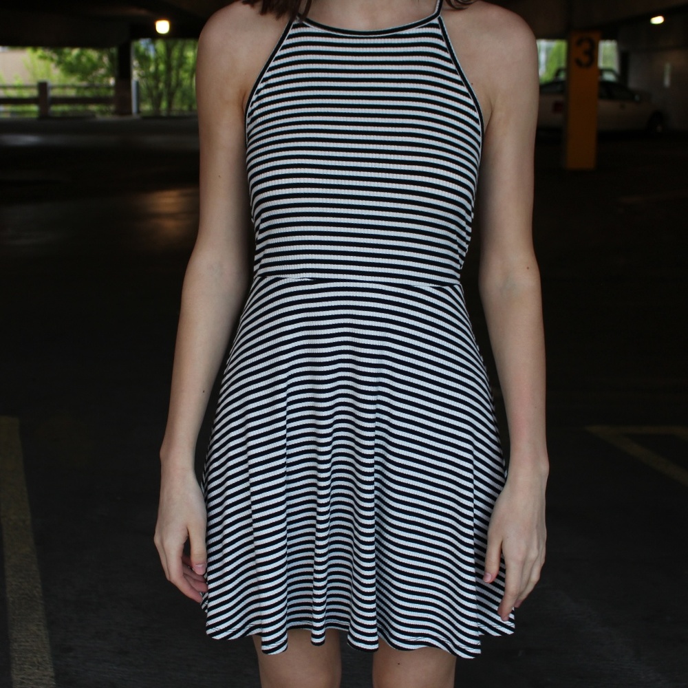 Black and White Striped Dress